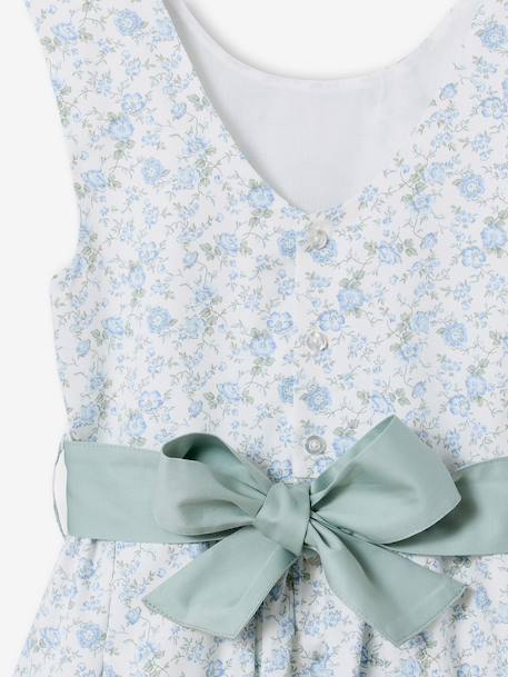 Occasion Wear Dress with Floral Print, for Girls light blue+pale pink+printed pink+printed white+white - vertbaudet enfant 