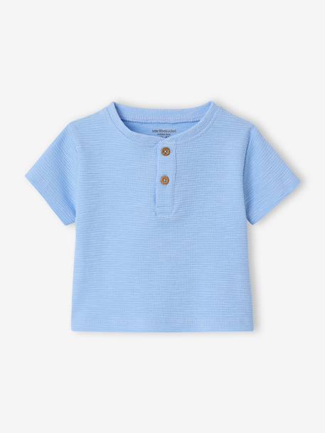 Organic cotton baby t-shirt blue+emerald green - vertbaudet enfant 