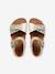 Leather buckle sandals gold+pale pink - vertbaudet enfant 