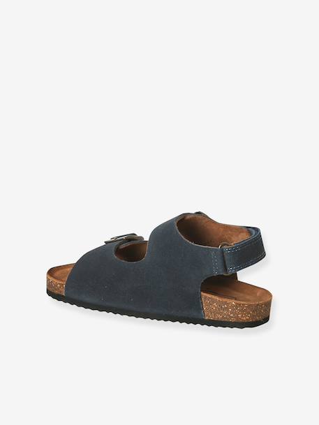 Boys' leather buckle sandals blue - vertbaudet enfant 