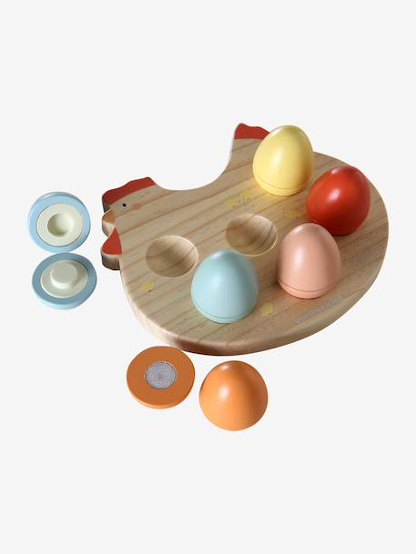 FSC® wooden hen with shape eggs wood - vertbaudet enfant 