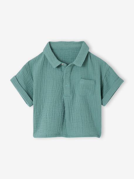 Short-sleeved shirt emerald green - vertbaudet enfant 