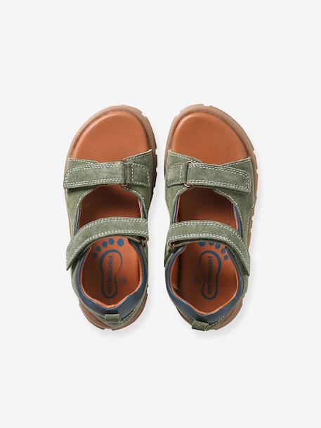 Sandales garçon textile scratchs kaki - vertbaudet enfant 