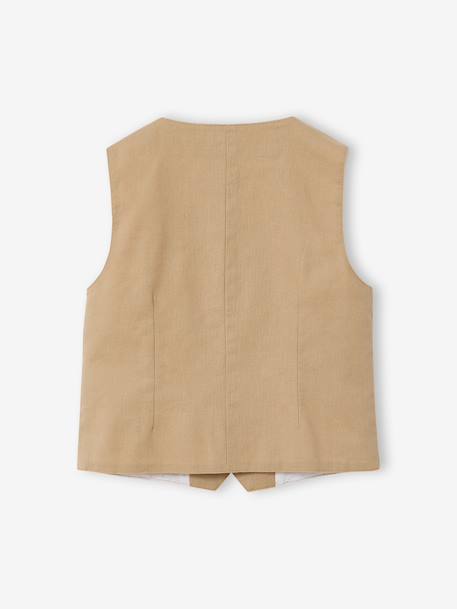 Occasion Wear Cotton/Linen Waistcoat for Boys beige+Beige+blue+Dark Blue+sage green - vertbaudet enfant 
