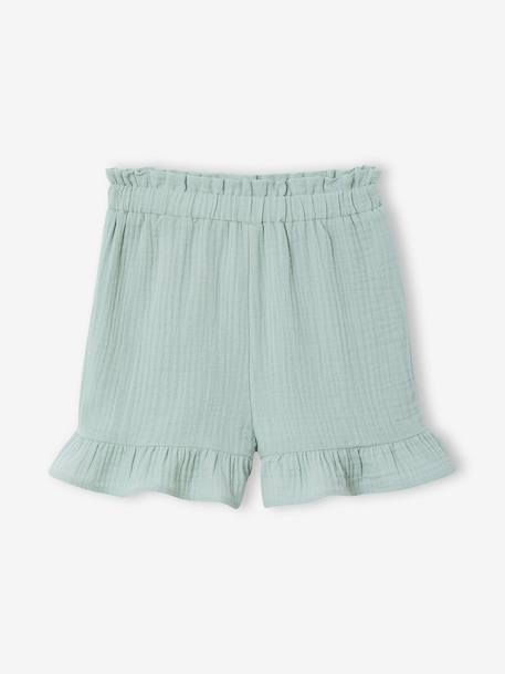 Cotton gauze short and top set blush+sage green - vertbaudet enfant 