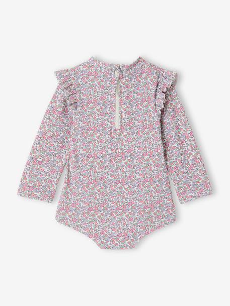 UV protective long-sleeved swimsuit ecru - vertbaudet enfant 
