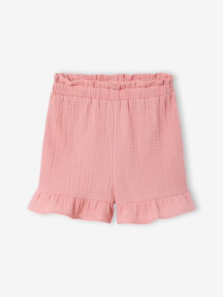Cotton gauze short and top set blush+sage green - vertbaudet enfant 