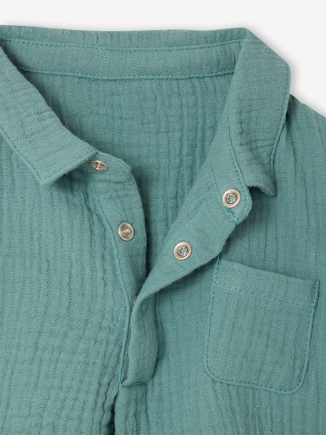 Short-sleeved shirt emerald green - vertbaudet enfant 