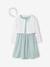 Set of skater dress, bolero and band for head accessories for hair sage green+white - vertbaudet enfant 