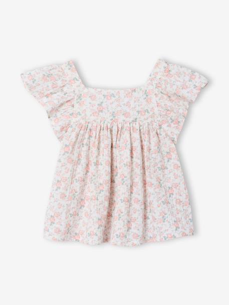 Cotton gauze short and top set blush+sage green - vertbaudet enfant 