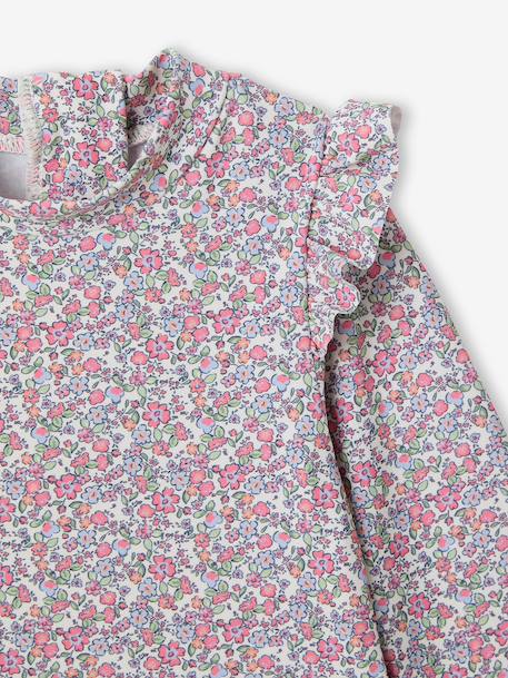 UV protective long-sleeved swimsuit ecru - vertbaudet enfant 