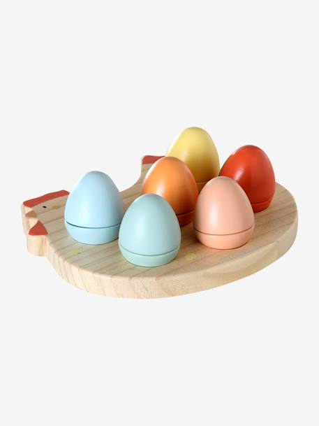 Hen with shaped eggs in FSC® wood wood - vertbaudet enfant 