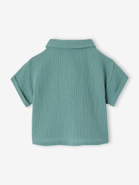 Short-sleeved shirt emerald green - vertbaudet enfant 