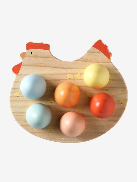 FSC® wooden hen with shape eggs wood - vertbaudet enfant 