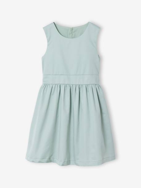 Ensemble robe patineuse boléro serre-tête blanc+vert sauge - vertbaudet enfant 