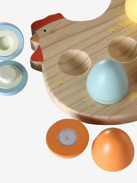 Poule avec ses œufs à formes en bois FSC® bois - vertbaudet enfant 