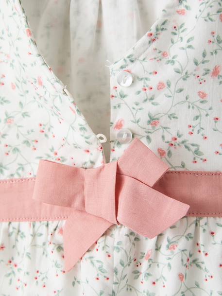 Floral playsuit for baby girls printed white - vertbaudet enfant 