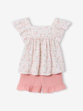 -Ensemble short haut gaze de coton