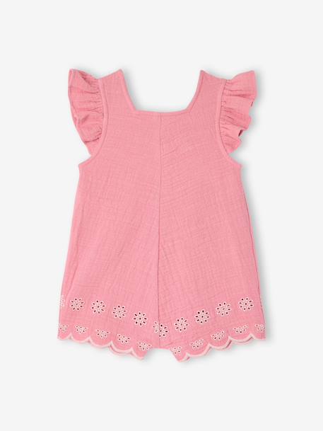Girl's short jumpsuit rose - vertbaudet enfant 
