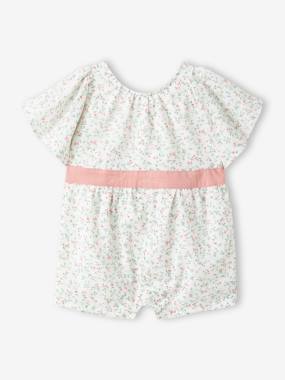 Combinaison short bébé fille fleuri - vertbaudet enfant Bébé-Salopette, combinaison-Combinaison short bébé fille fleuri
