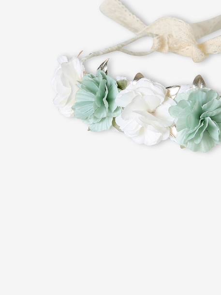 Sage green flower garland sage green - vertbaudet enfant 