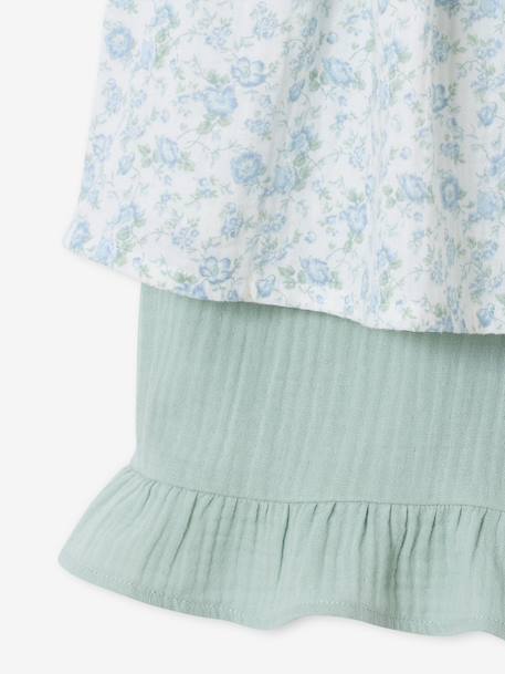 Cotton gauze short and top set blush+sage green - vertbaudet enfant 