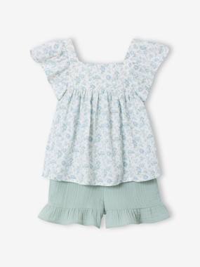 -Ensemble short haut gaze de coton