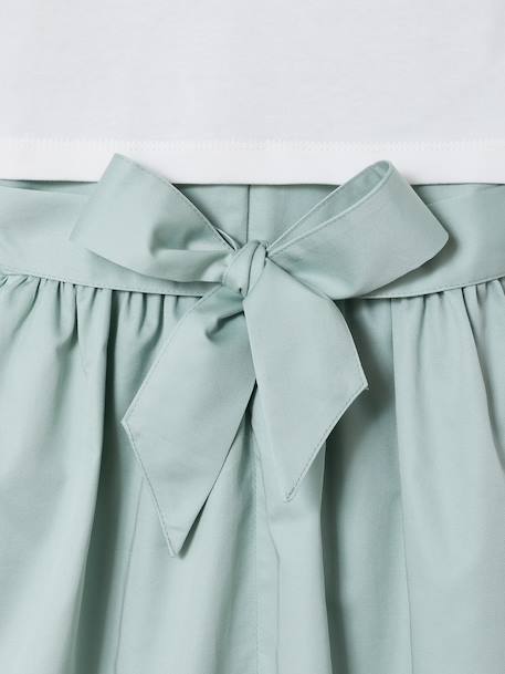 Set of skater dress, bolero and band for head accessories for hair sage green+white - vertbaudet enfant 