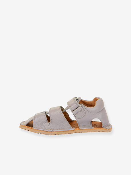 Sandales pieds nus fermées pour enfants BAREFOOT FLEXY AVI froddo gris clair+marine - vertbaudet enfant 