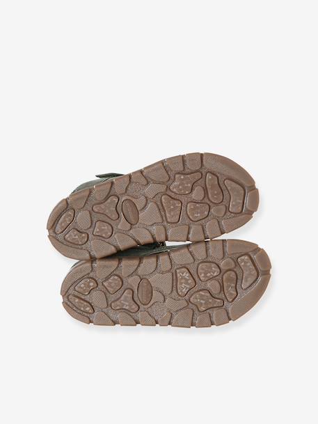 Boys' textile touch-fastening sandals khaki - vertbaudet enfant 