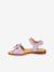Pair of LORE FLOWERS Leather Sandals for Girls, FRODDO blue+blush+deep blue+gold+golden pink+lavender+red+rose+tomato red - vertbaudet enfant 