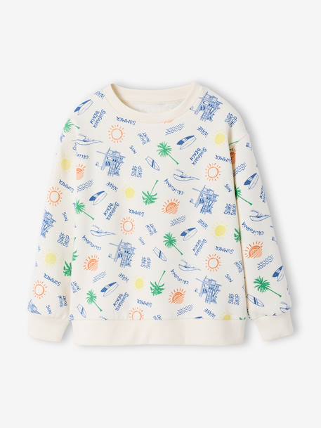 Round-neck sweatshirt for boys ecru - vertbaudet enfant 