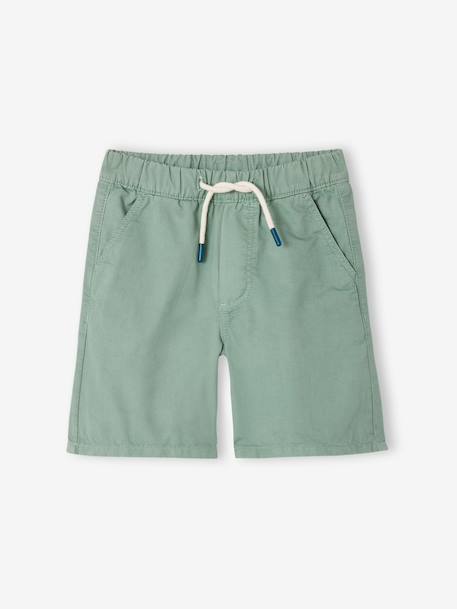 Elasticated bermuda shorts for boys denim blue+fir green+pastel yellow - vertbaudet enfant 