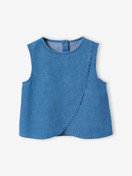 Lightweight denim bermuda shorts and top set medium blue - vertbaudet enfant 