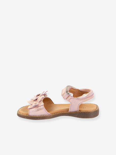 Pair of LORE FLOWERS Leather Sandals for Girls, FRODDO blue+blush+deep blue+gold+golden pink+lavender+red+rose+tomato red - vertbaudet enfant 