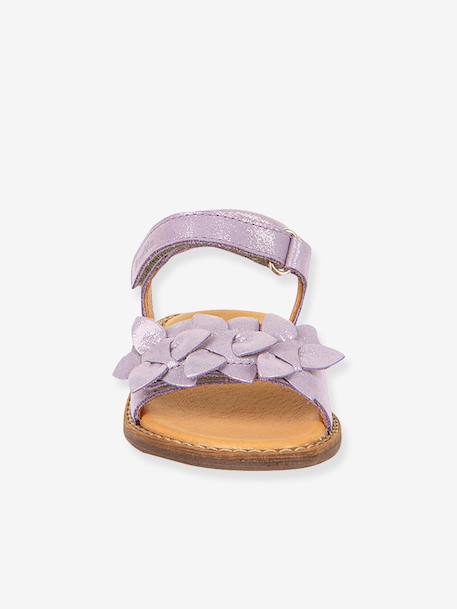 Pair of LORE FLOWERS Leather Sandals for Girls, FRODDO blue+blush+deep blue+gold+golden pink+lavender+red+rose+tomato red - vertbaudet enfant 