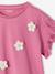 Girl's short-sleeved t-shirt with romantic pattern and frill detail ecru+navy blue+rose+sage green - vertbaudet enfant 
