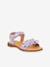 Pair of LORE FLOWERS Leather Sandals for Girls, FRODDO blue+blush+deep blue+gold+golden pink+lavender+red+rose+tomato red - vertbaudet enfant 