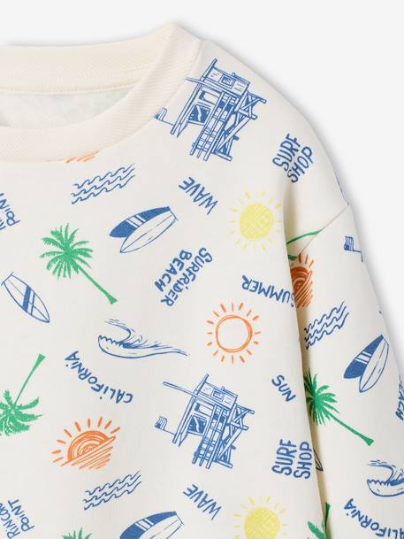 Round-neck sweatshirt for boys ecru - vertbaudet enfant 