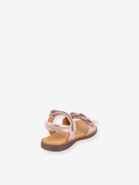 Pair of LORE FLOWERS Leather Sandals for Girls, FRODDO blue+blush+deep blue+gold+golden pink+lavender+red+rose+tomato red - vertbaudet enfant 