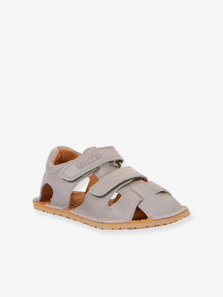 Sandales pieds nus fermées pour enfants BAREFOOT FLEXY AVI froddo gris clair+marine - vertbaudet enfant 