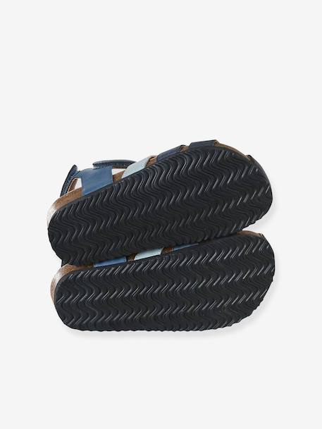Boys' touch-fastening sandals set blue - vertbaudet enfant 