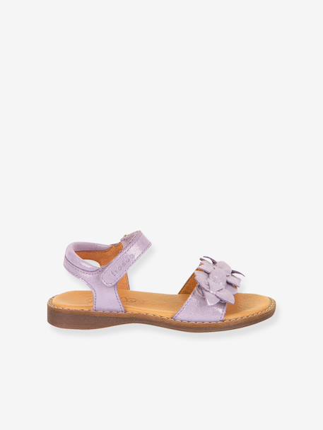 Pair of LORE FLOWERS Leather Sandals for Girls, FRODDO blue+blush+deep blue+gold+golden pink+lavender+red+rose+tomato red - vertbaudet enfant 