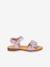 Pair of LORE FLOWERS Leather Sandals for Girls, FRODDO blue+blush+deep blue+gold+golden pink+lavender+red+rose+tomato red - vertbaudet enfant 