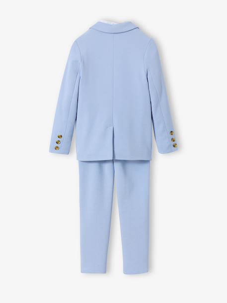 Ceremony suit with Mao collar shirt, jacket and trousers for boys aqua green+beige+sky blue - vertbaudet enfant 