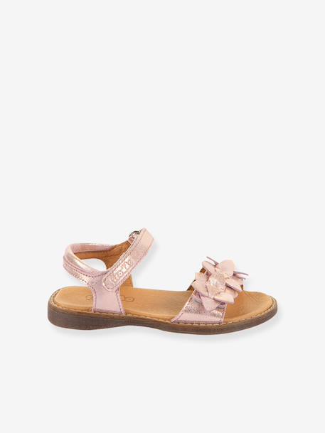 Pair of LORE FLOWERS Leather Sandals for Girls, FRODDO blue+blush+deep blue+gold+golden pink+lavender+red+rose+tomato red - vertbaudet enfant 