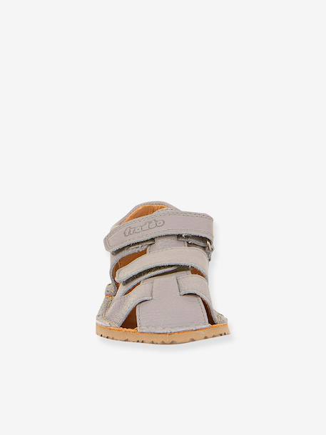 Sandales pieds nus fermées pour enfants BAREFOOT FLEXY AVI froddo gris clair+marine - vertbaudet enfant 