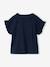 Girl's short-sleeved t-shirt with romantic pattern and frill detail ecru+navy blue+rose+sage green - vertbaudet enfant 