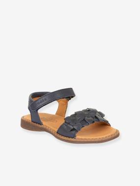Shoes-Pair of LORE FLOWERS Leather Sandals for Girls, FRODDO 