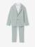 Ceremony suit with Mao collar shirt, jacket and trousers for boys aqua green+beige+sky blue - vertbaudet enfant 